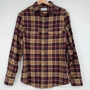 Old Navy Men's Plaid Double Brushed Flannel Button Up Shirt‎ Size S
